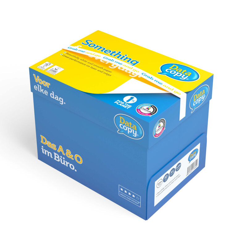 DATA COPY Premiumpapier 4-fach gelocht hochweiss A4 80g - 1 Karton (2500 Blatt)