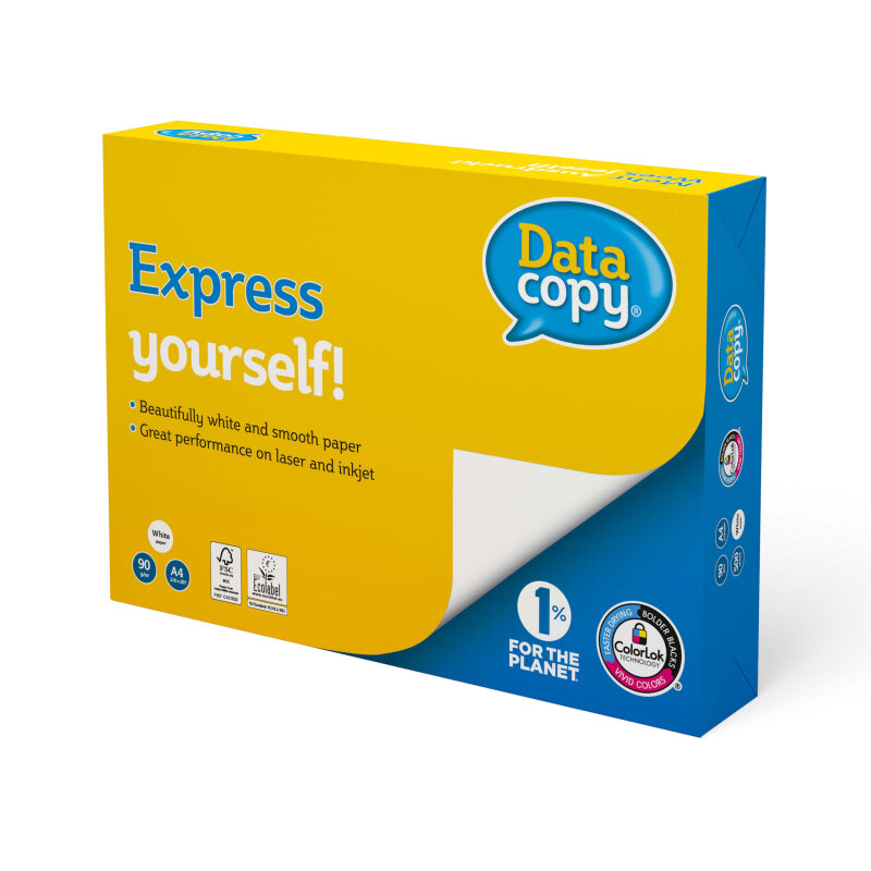 DATA COPY Papier Premium extra blanc A4 90g - 1 Carton (2500 Feuilles)
