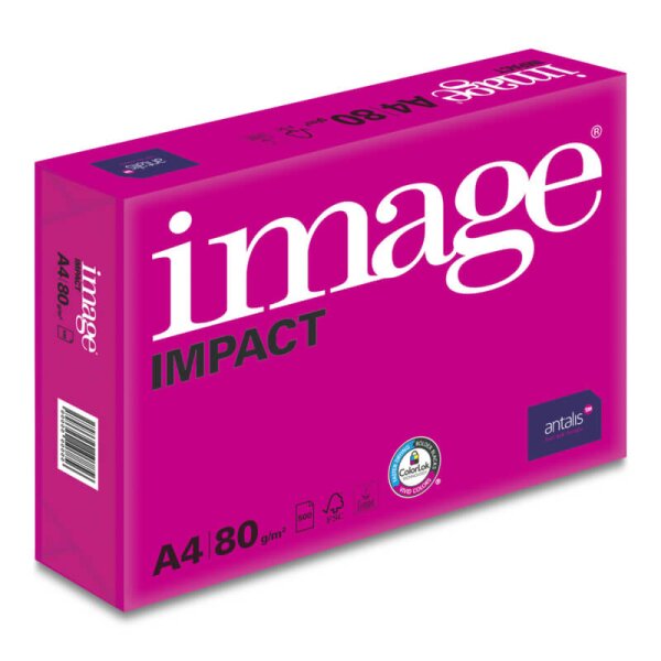 IMAGE Impact Papier Premium perforé 4-fois extra blanc A4 80g - 1 Carton (2500 Feuilles)