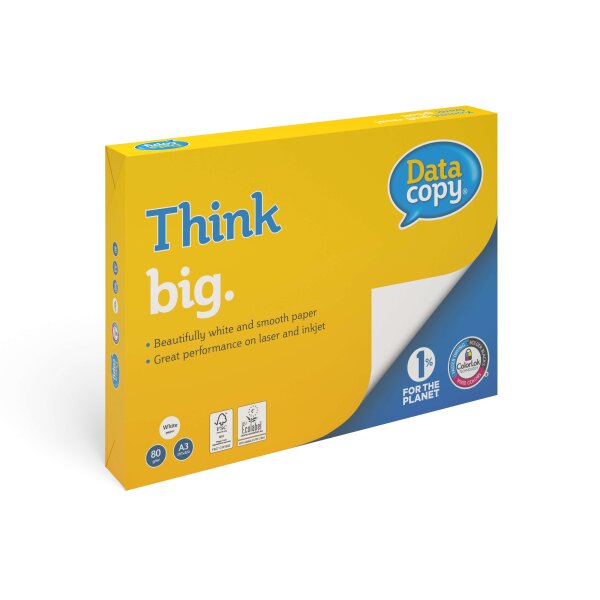 DATA COPY Premiumpapier hochweiss A3 80g - 1 Karton (1500 Blatt)