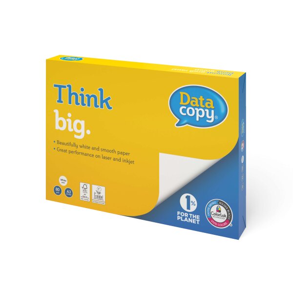 DATA COPY Premiumpapier hochweiss A3 80g - 1 Karton (1500 Blatt)