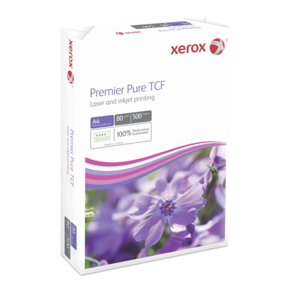 XEROX Premier Pure TCF Businesspapier weiss A4 80g - 1 Karton (2500 Blatt)