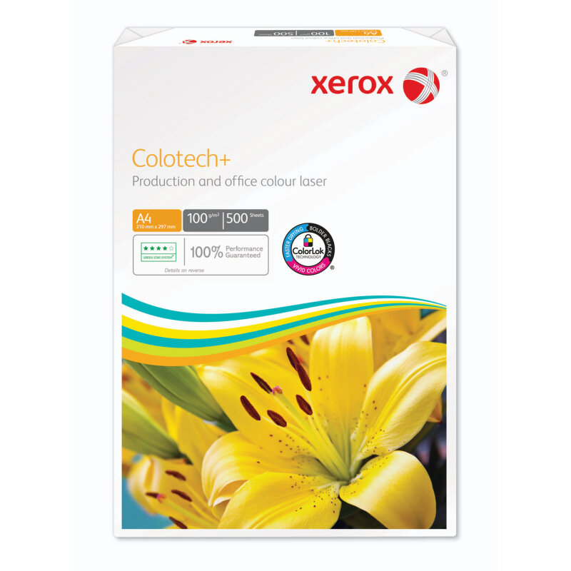 XEROX Colotech+ Papier Laser couleur blanc A4 100g - 1 Carton (2000 Feuilles)