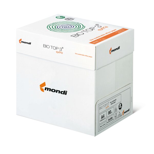 BIO TOP 3 Umweltpapier naturweiss A3 90g - 1 Karton (2500 Blatt)