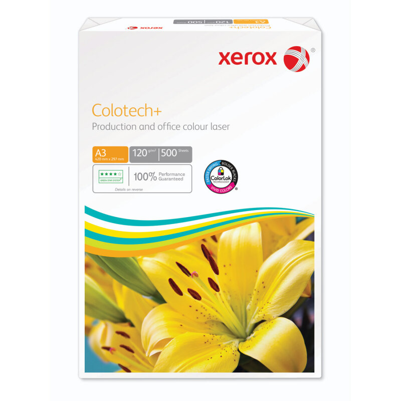 XEROX Colotech+ Farblaserpapier weiss A3 120g - 1 Karton (2000 Blatt)
