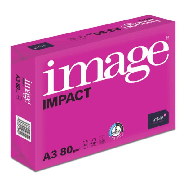 IMAGE Impact Premiumpapier hochweiss A3 80g - 1 Karton (2500 Blatt)