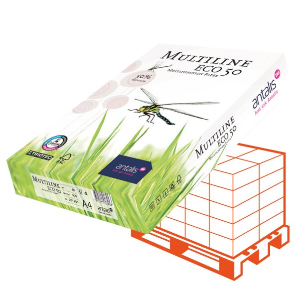 MULTILINE Eco 50 Umweltpapier A4 80g - 1 Palette (100000 Blatt)