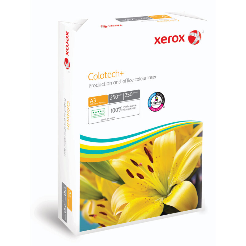 XEROX Colotech+ Farblaserpapier weiss A3 250g - 1 Palette (12000 Blatt)